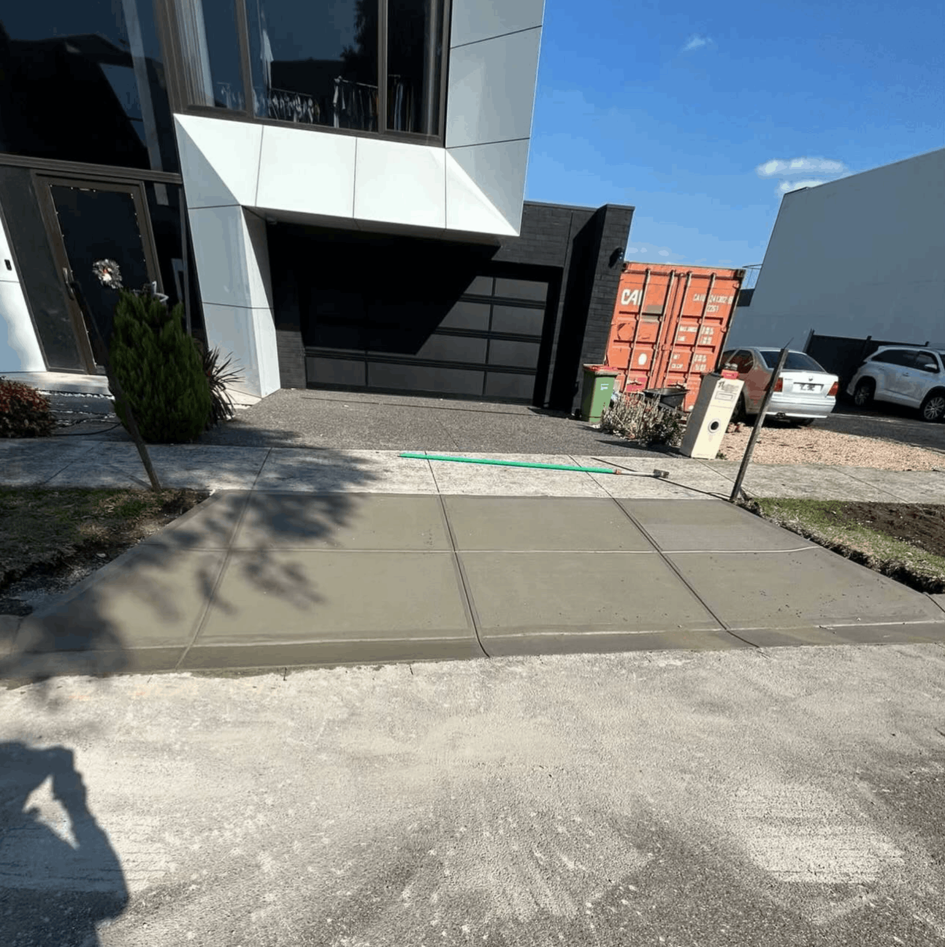 New concrete footpath and driveway crossover